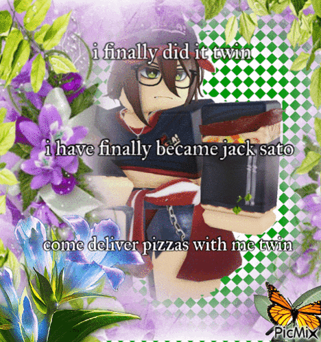 a picture of a girl holding a box of pizza with the words i finally did it twin