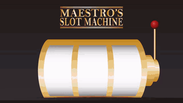 an advertisement for maestro 's slot machine shows three cans on the reels