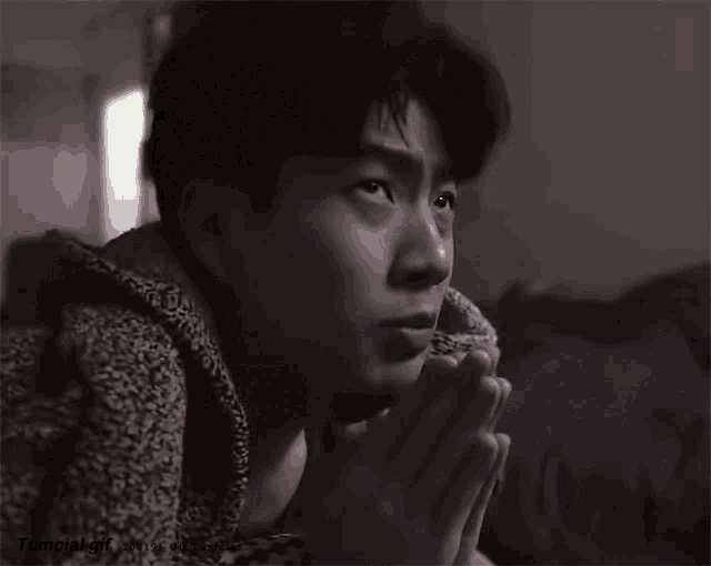 a close up of a person 's face with a caption that says tumcial.gif