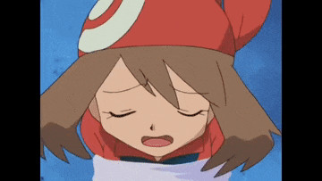a close up of a cartoon character with their eyes closed