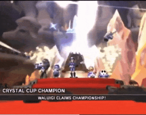 a screenshot of a video game that says crystal cup champion