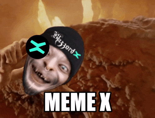 a meme x image with a man wearing a hazard x beanie
