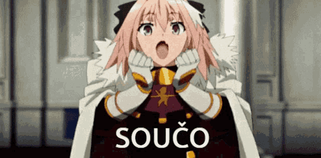 a cartoon character with the word souco written on it