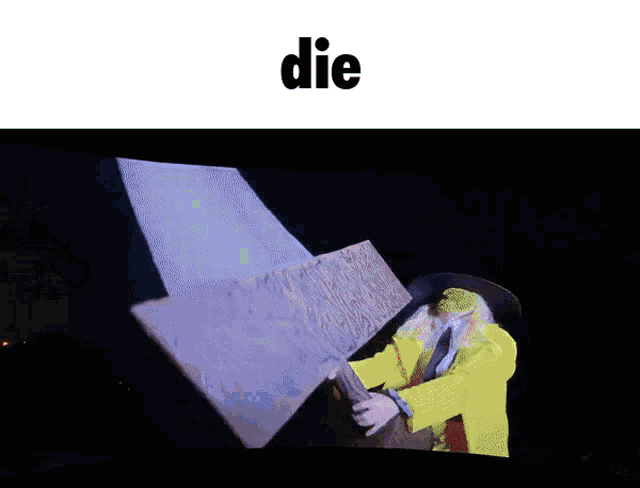 the word die is on a white background