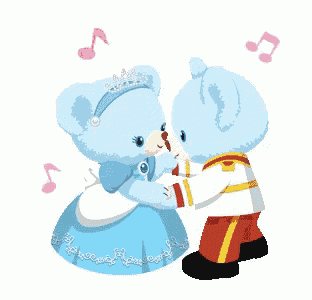 a couple of teddy bears dressed as princess and prince