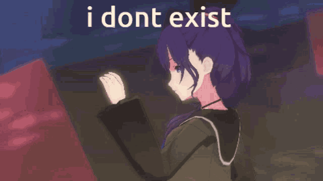 a picture of a girl with the words i dont exist on the bottom