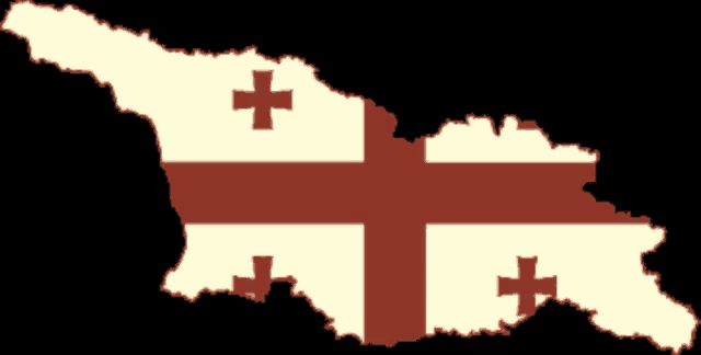 a map of georgia with a statue of a man holding a flag