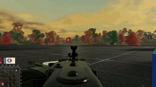 a screenshot of a video game with a red b on the bottom right