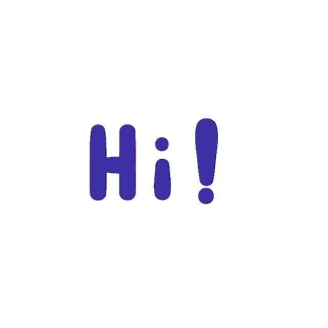 a blue sign that says hi on it