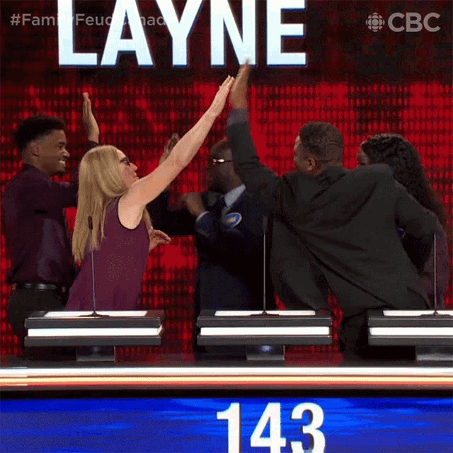 High Fives Family Feud Canada GIF - High Fives Family Feud Canada Up Top GIFs