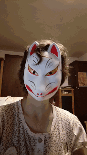 Sniff Japanese Fox Mask GIF