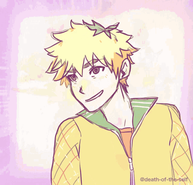 a drawing of a boy with the name death-of-the-self