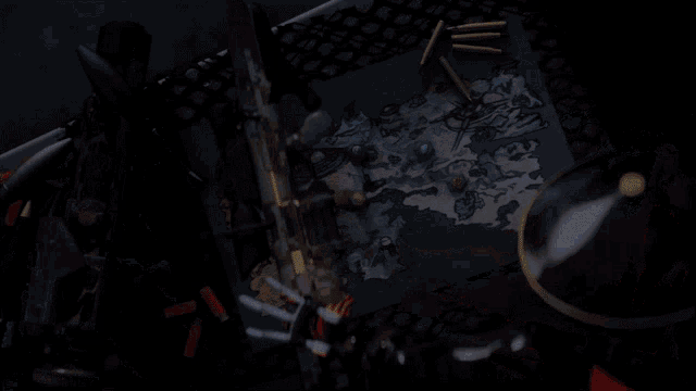 a drawing of a map with bullets laying on it