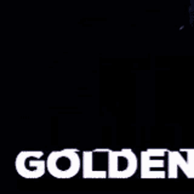 a close up of a person 's head with the word golden written in white letters on a black background .