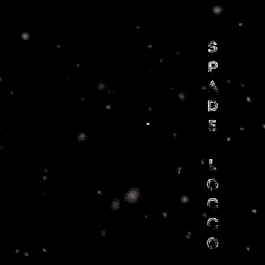 a man without a shirt is standing in front of a black background that says spade loco