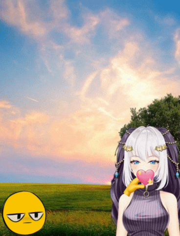 a girl holding a heart shaped lollipop in front of a field