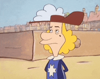 a cartoon character is wearing a hat and holding a drum .
