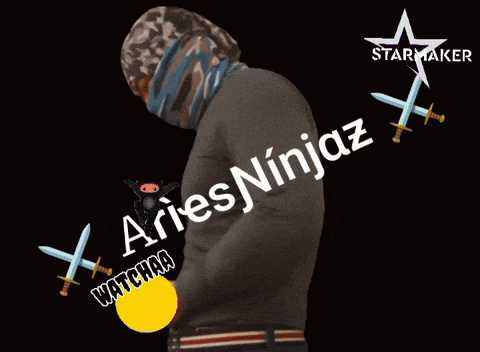 a man with a mask on his face and the words aries ninjaz watchaa