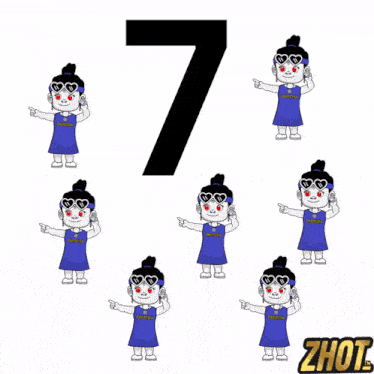 a cartoon of a girl wearing a shirt that says " zhot "