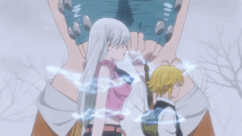 a man and a woman are standing next to each other and holding hands