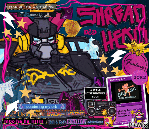 a poster for shreat heavy d & d with a robot