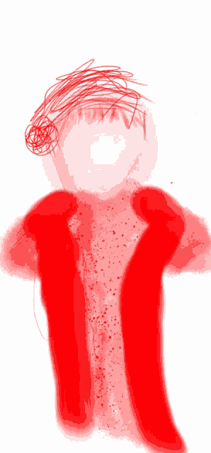 a drawing of a person wearing a santa hat and scarf