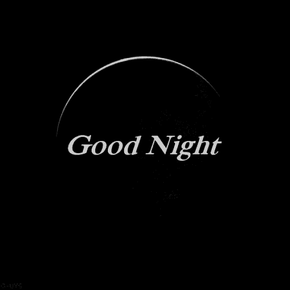a black and white photo of the earth with the words " good night " written on it