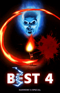 a poster for best 4 harmony & special with a skull on it