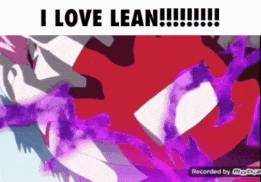 a purple and red background with the words " i love lean " on it
