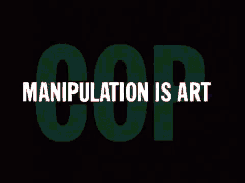 a black background with the words manipulation is art in white letters