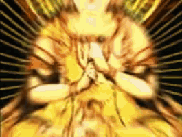a painting of a woman with her hands folded