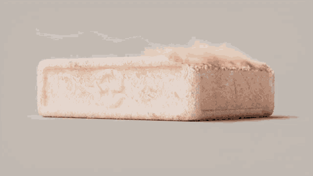 a block of soap with the letter s on it