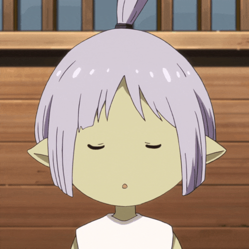 a cartoon character with a ponytail and a white shirt