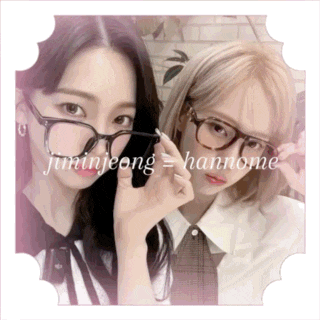 two girls wearing glasses and the name jiminjeong on the bottom right