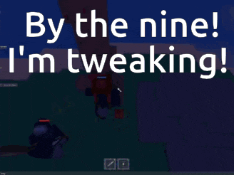by the nine i 'm tweaking written on a black background