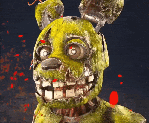 a close up of a cartoon character with a yellow face