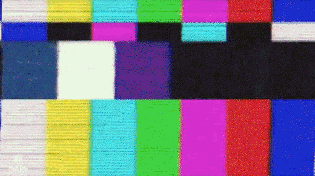 a tv screen with a rainbow of colors