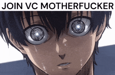 a picture of a boy with the words join vc motherfucker written above it
