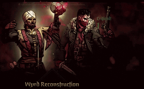 a screenshot of wyrd reconstruction with two men holding weapons