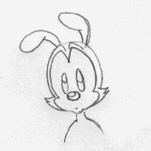 a black and white drawing of an angry cartoon character