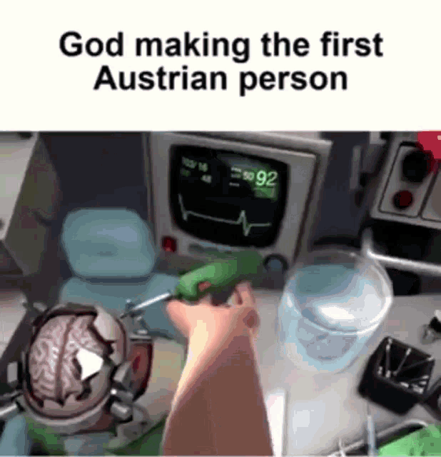 a person is playing a video game and making the first austrian person