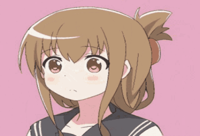 a cartoon girl with brown hair and brown eyes