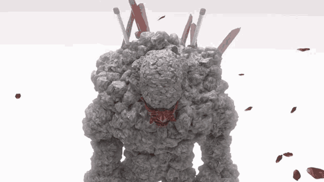 a 3d model of a monster made of smoke