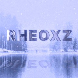 the word rheoxz is on a blue background with trees in the background