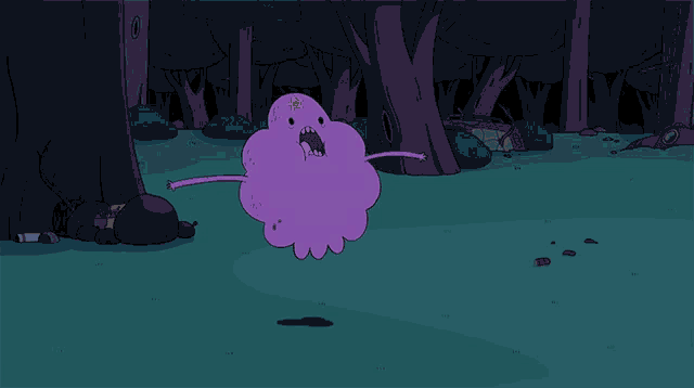 a cartoon of a purple sheep with a star on its head