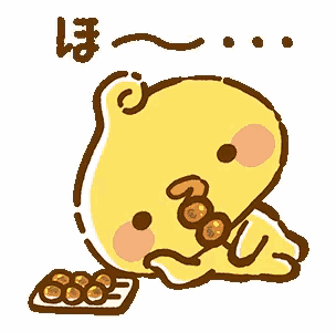 a cartoon of a chicken laying down with a plate of food in front of it .