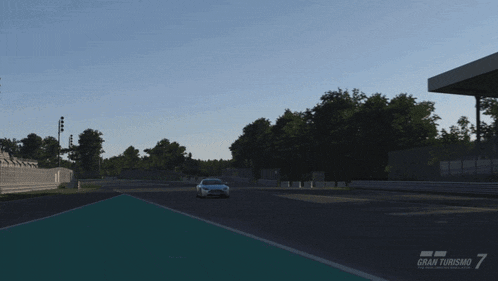 a video game called gran turismo 7 is being played on a race track