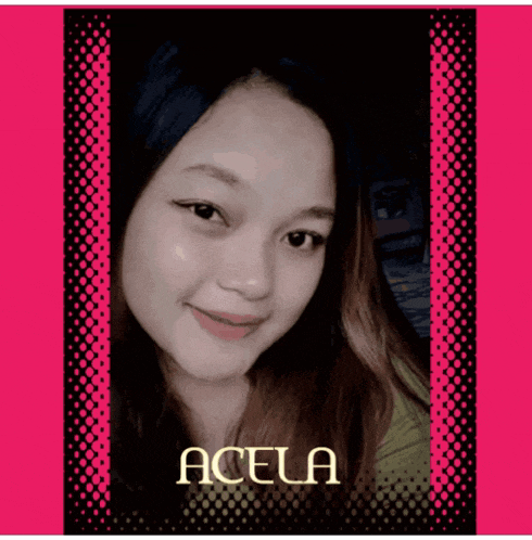 a picture of a woman with the name acela written on it