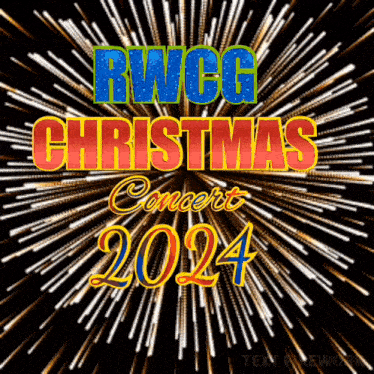 a fireworks display with rwcg christmas concert 2024