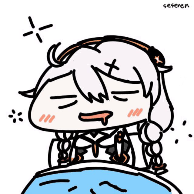 a cartoon drawing of a girl with the word seferen below her